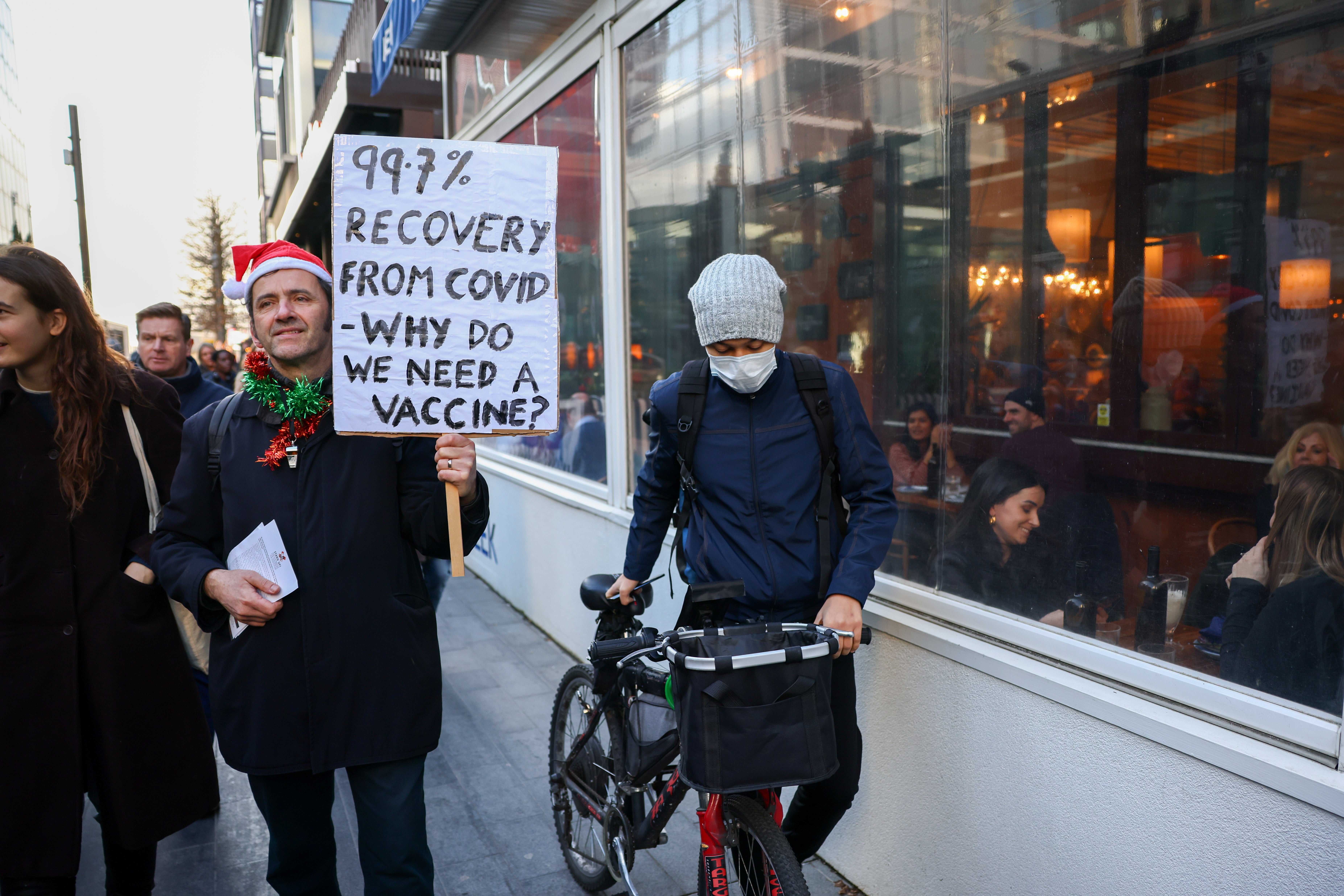 An anti-lockdown demonstration in London on Saturday