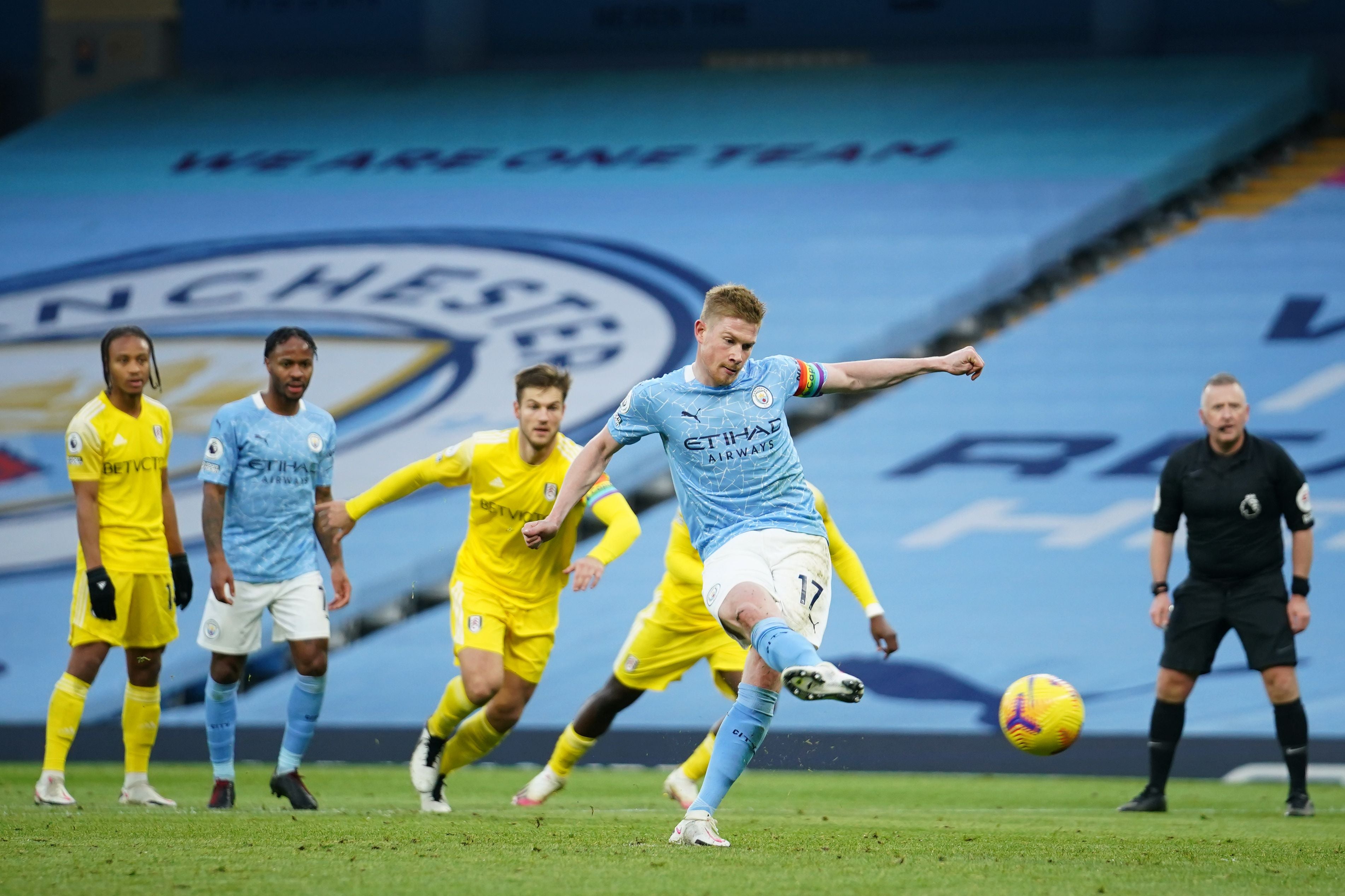 Kevin De Bruyne converts from the penalty spot