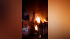 Huge fire engulfs historic New York church