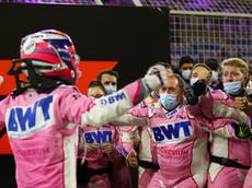 Perez claims maiden F1 win after mix-up costs Russell at Sakhir GP