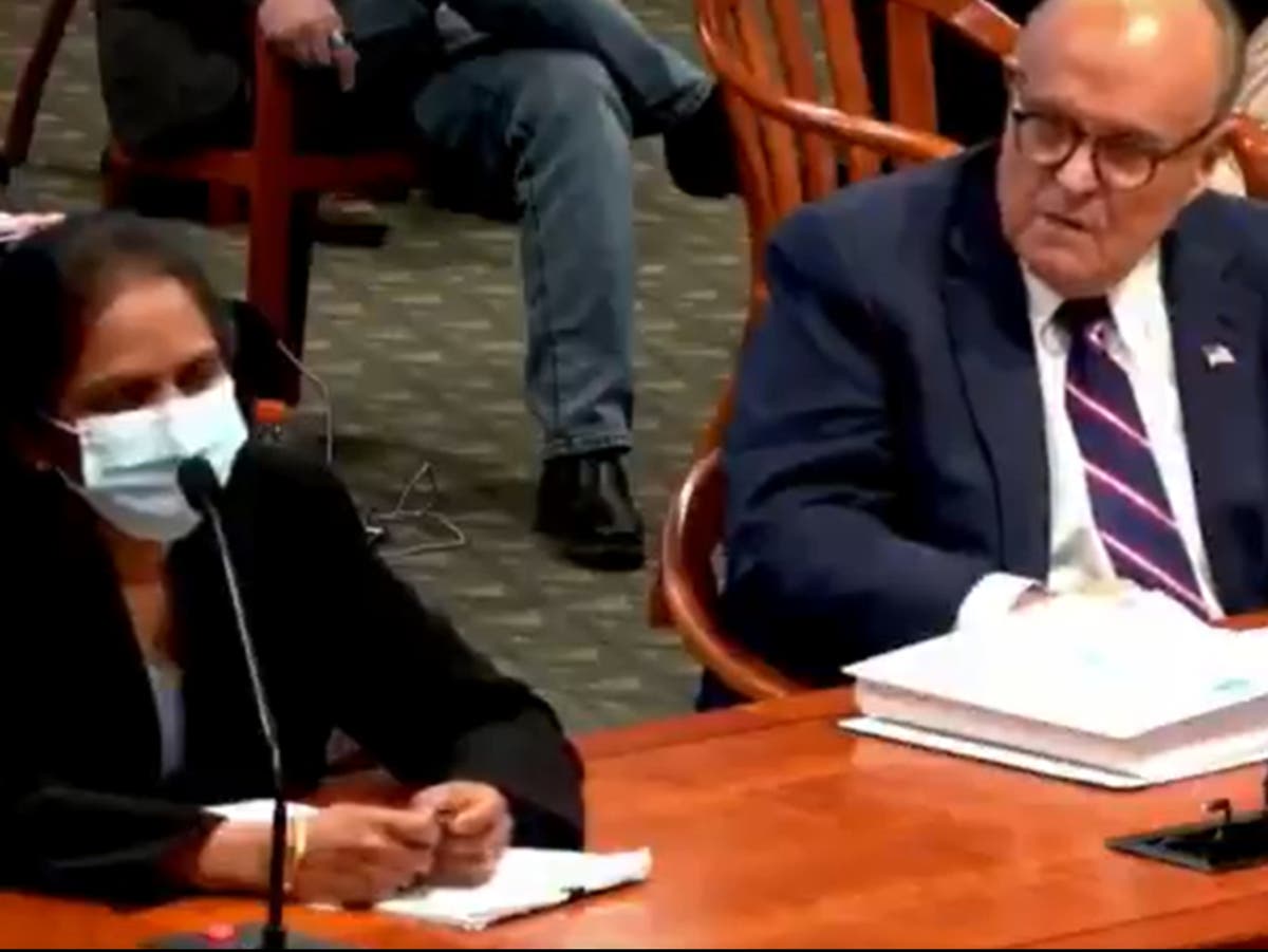 Rudy Giuliani asked witness to remove Covid mask at Michigan hearing four days before positive test announced