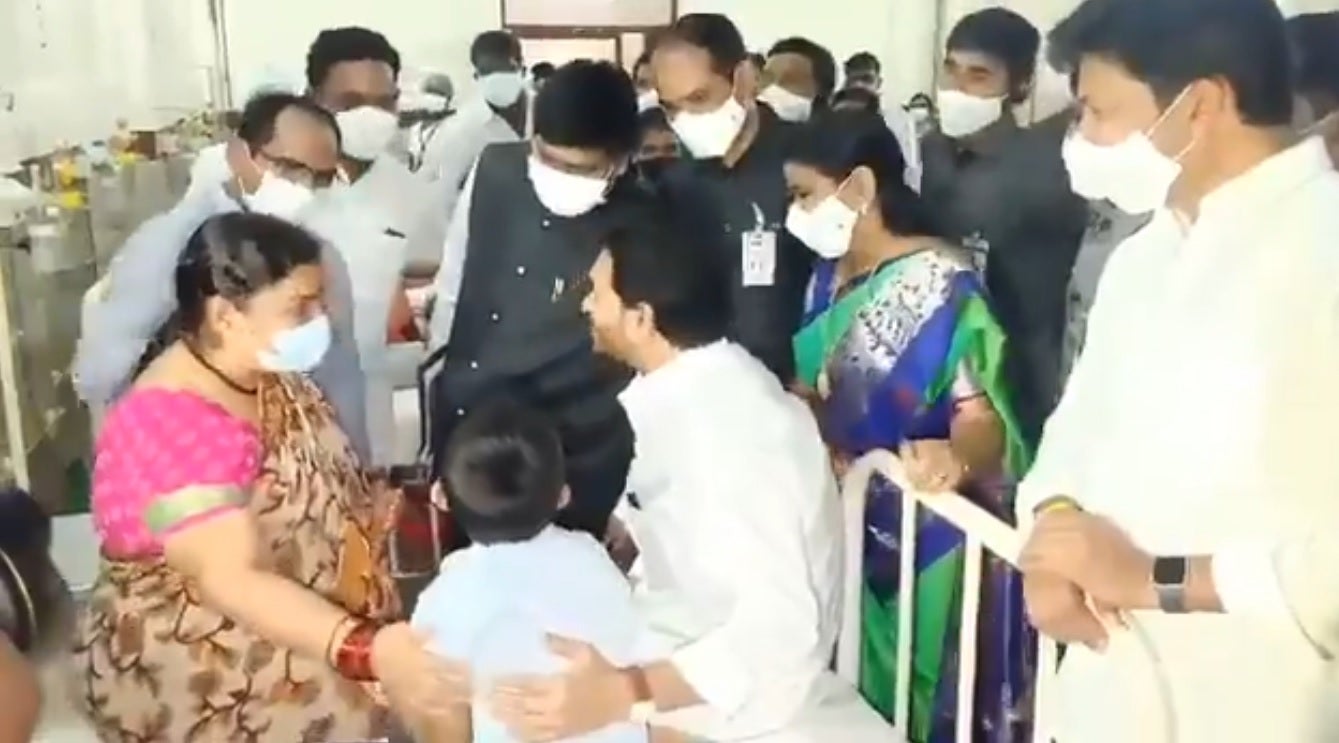 Andhra Pradesh chief minister Jaganmohan Reddy visits hospitals in Eluru after mystery illness swept the town