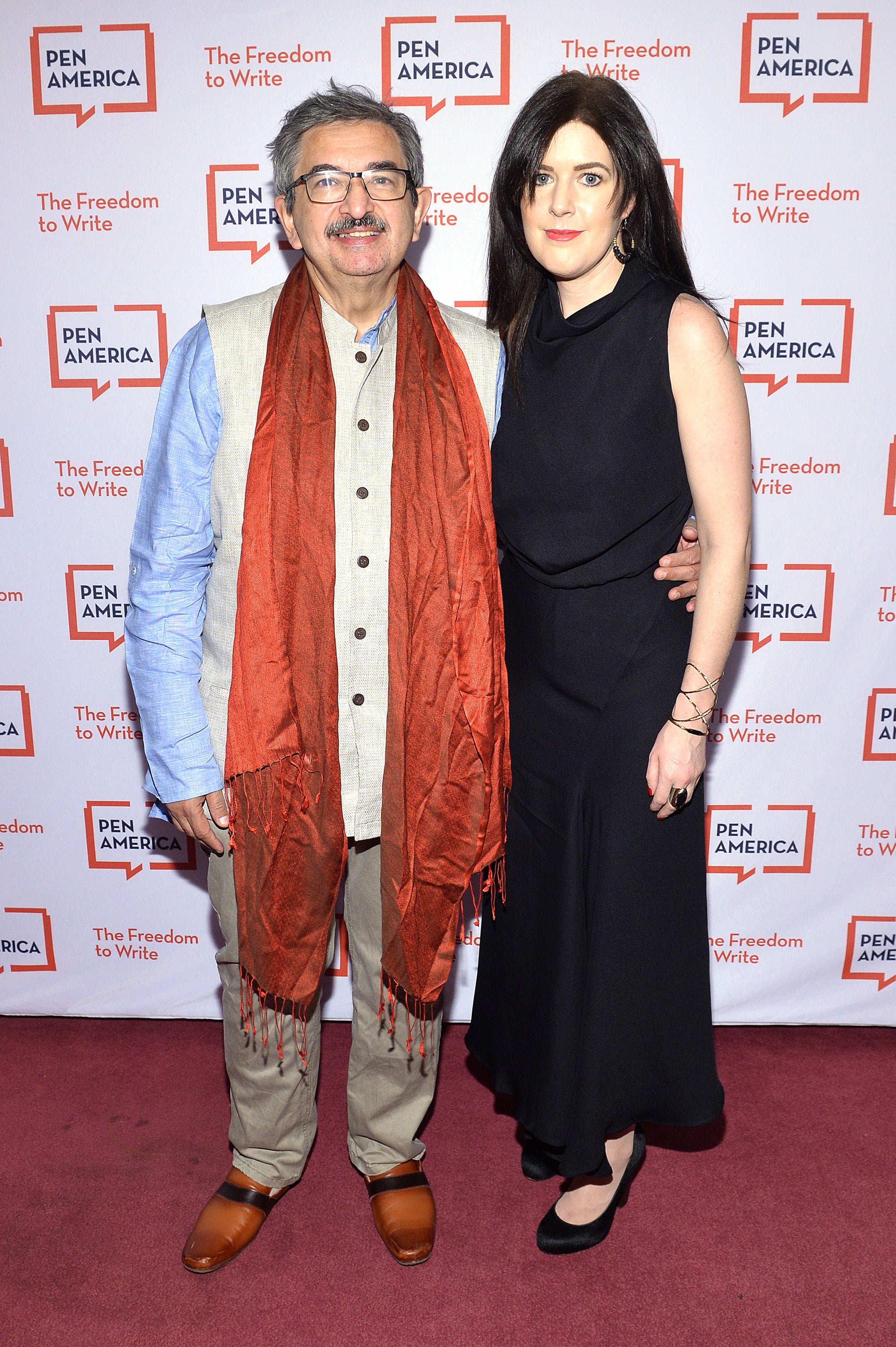 Salil Tripathi and Lauren Walsh pictured in March 2020 in New York