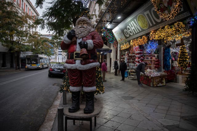 Virus Outbreak Greece Christmas