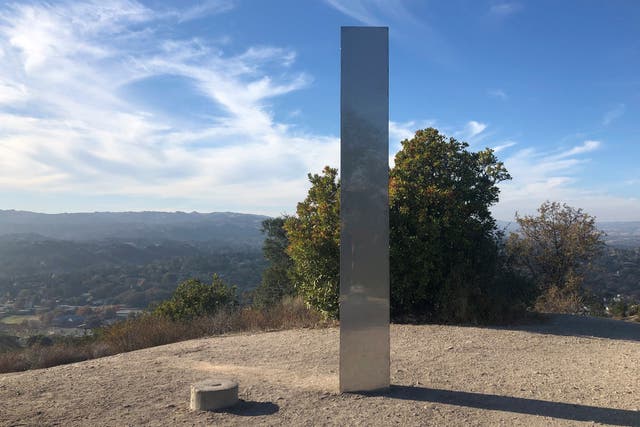 <p>A monolith stands on a Stadium Park hillside in Atascadero in California</p>