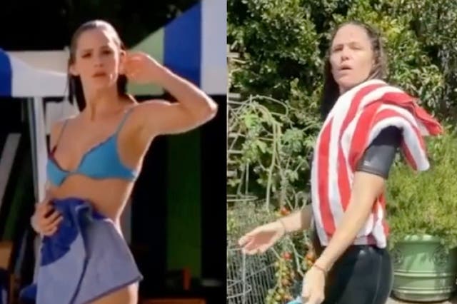 Jennifer Garner recreates pool scene from Alias 