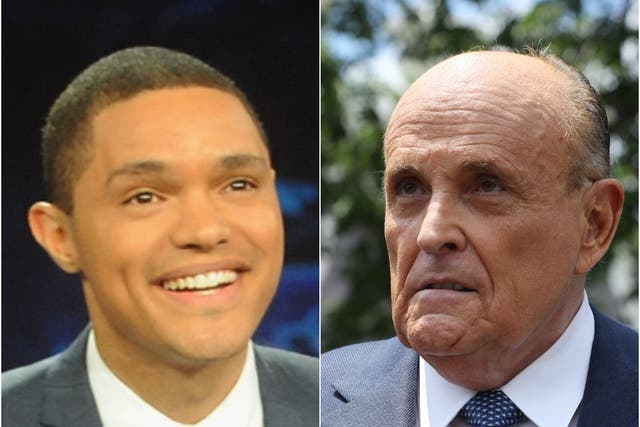 <p>Trevor Noah y Rudy Giuliani</p>