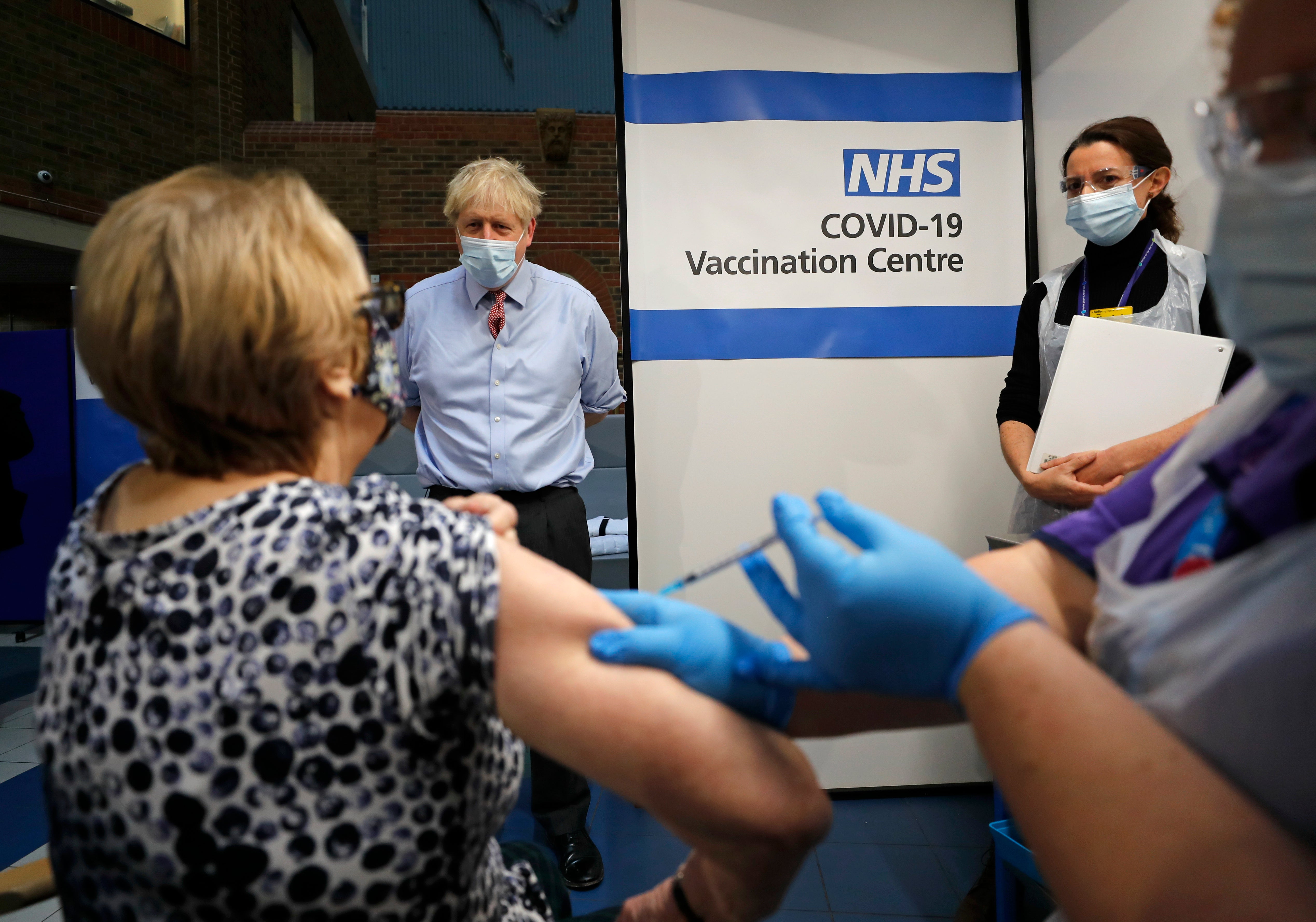 Boris Johnson was at Guy’s Hospital to see the vaccine be administered&nbsp;
