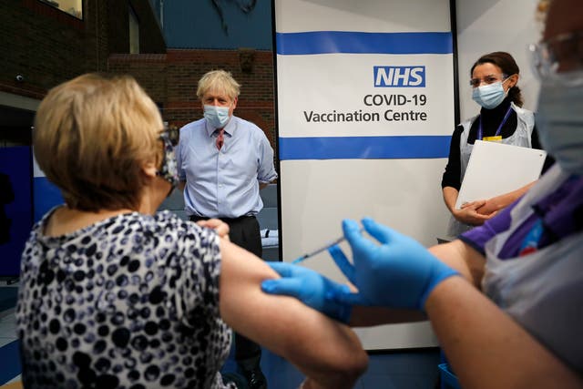 <p>Boris Johnson was at Guy’s Hospital to see the vaccine be administered&nbsp;</p>