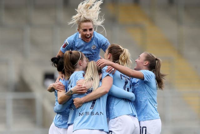 Manchester City are in action in the knockout stages of the Women’s Champions League