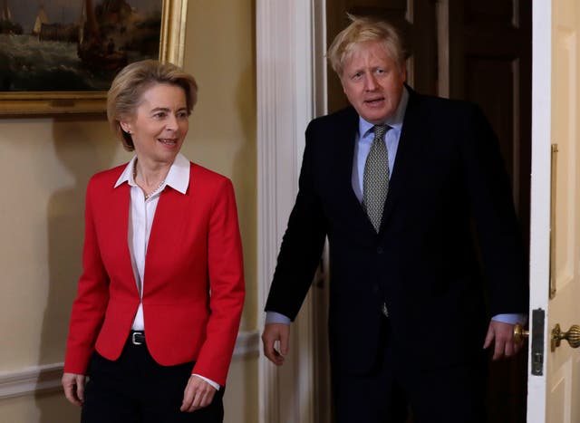 <p>European Commission president Ursula von der Leyen and UK prime minister Boris Johnson</p>