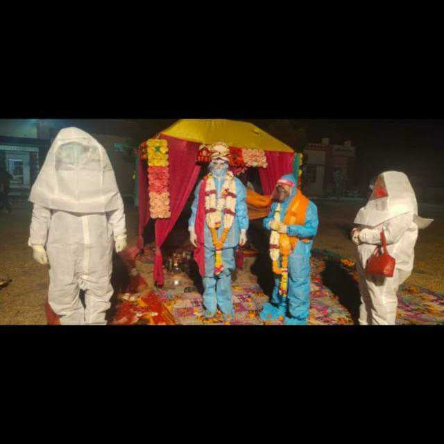 The bride and groom were quarantined separately after the wedding