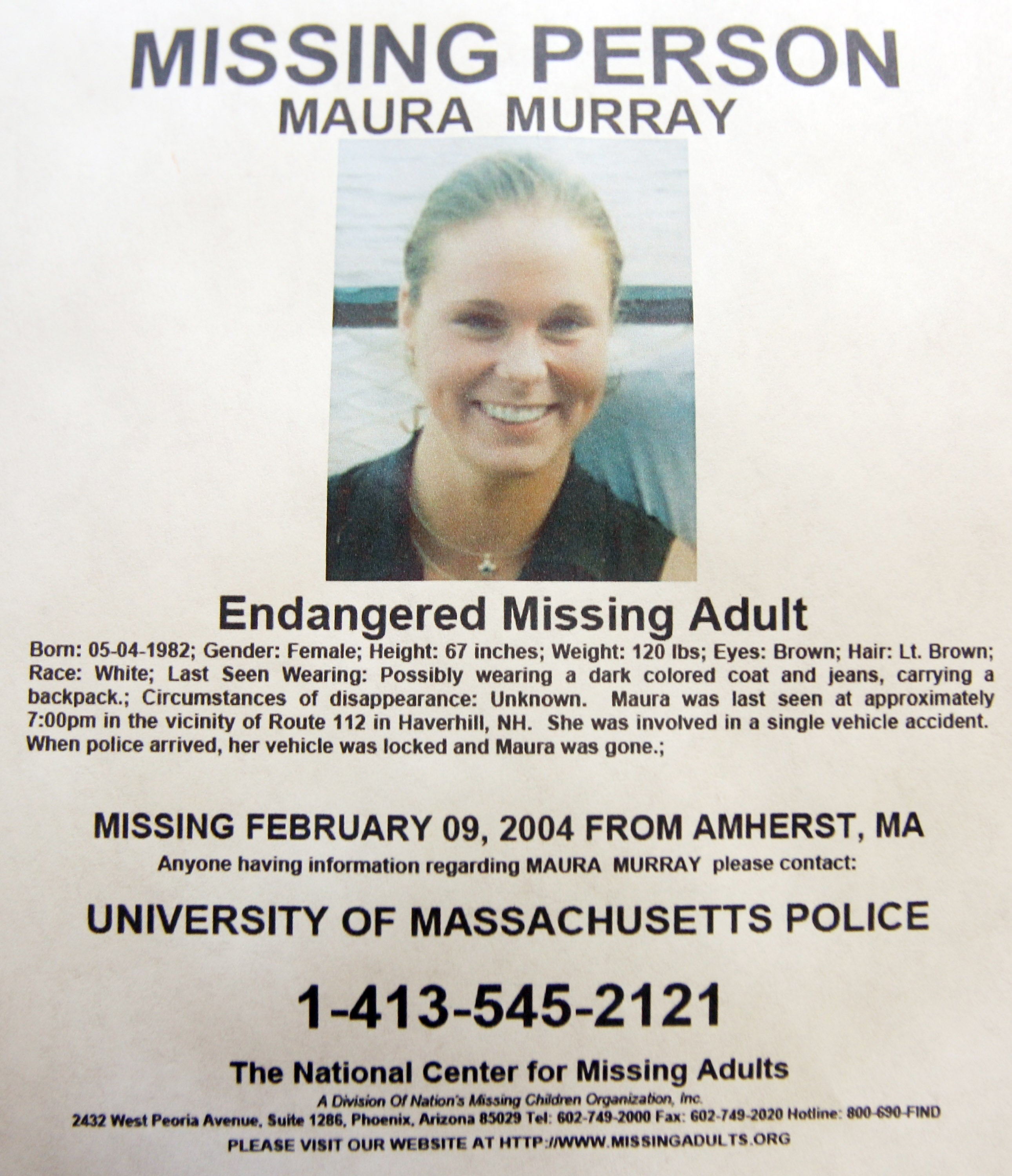 Maura Murray went missing in February 2004 – the case remains unsolved and open