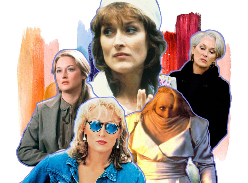 Meryl Streep in Kramer vs Kramer, Postcards from the Edge, Silkwood, Death Becomes Her and The Devil Wears Prada