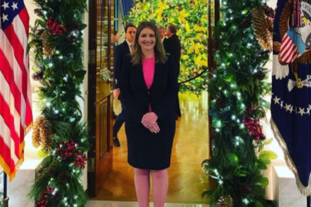 Jenna Ellis posted a photo of herself at a White House Christmas party on Friday night