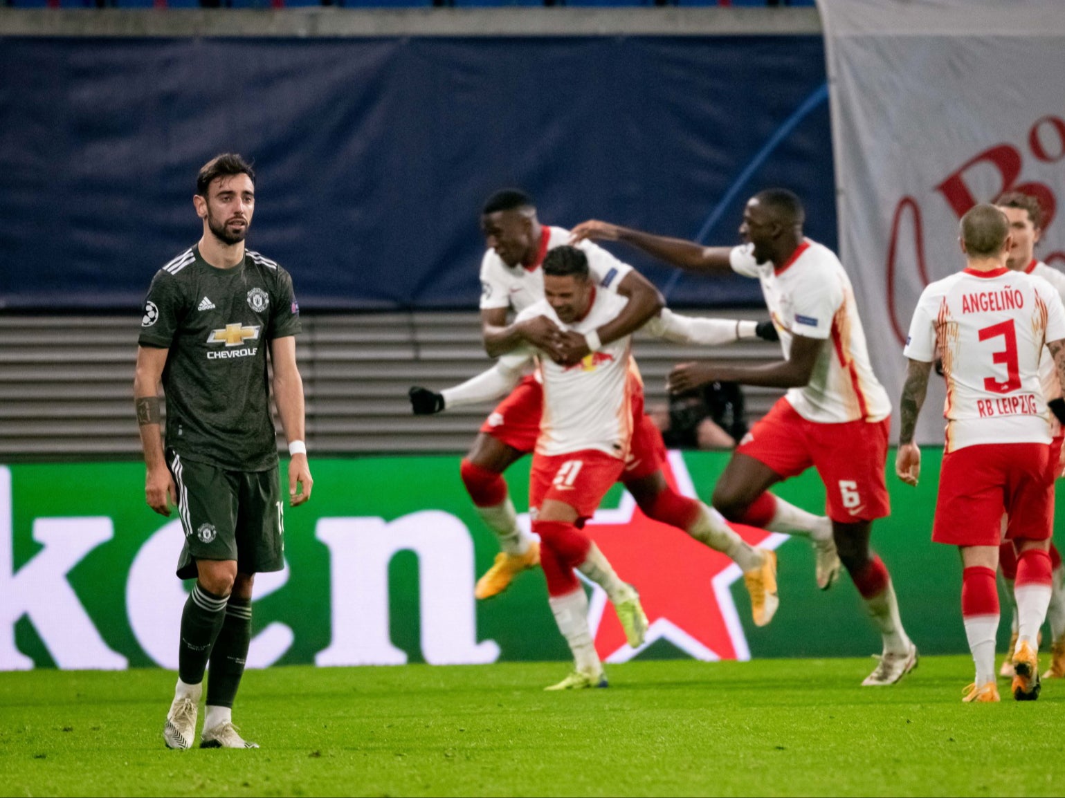 Bruno Fernandes looks dejected