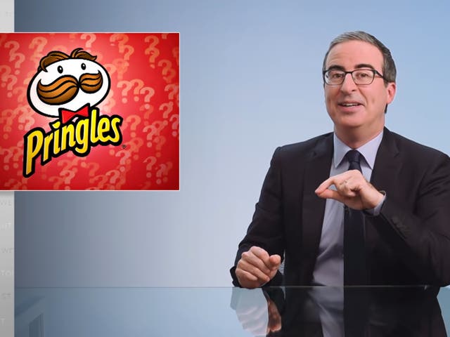 <p>John Oliver discusses the Pringles logo during a web-only episode of Last Week Tonight</p>