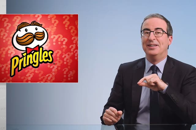<p>John Oliver discusses the Pringles logo during a web-only episode of Last Week Tonight</p>