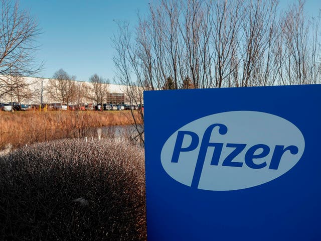 In this file photo taken on December 01, 2020, the Pfizer facility in Pleasant Prairie, Wisconsin, US