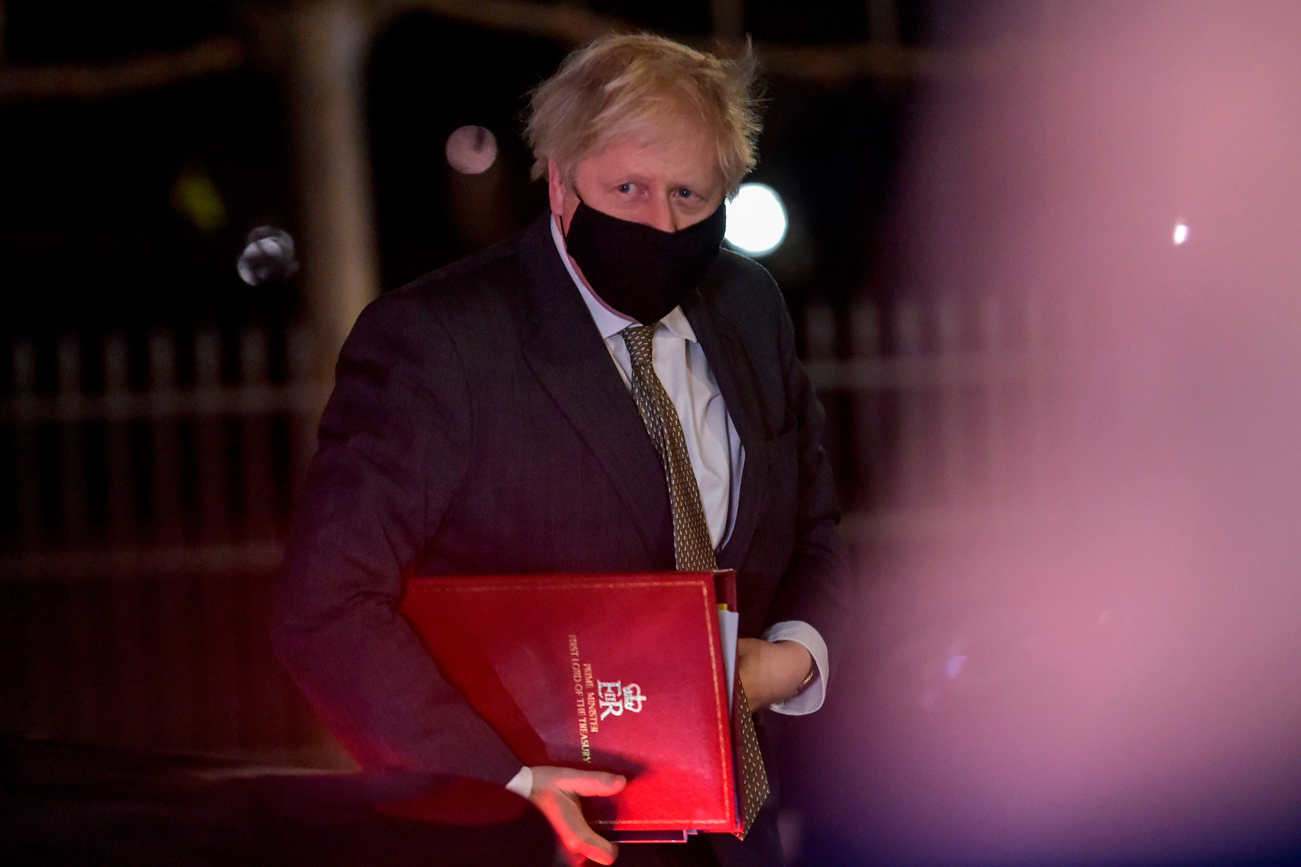 Boris Johnson arrives in Brussels for post-Brexit trade talks on 9 December, 2020.
