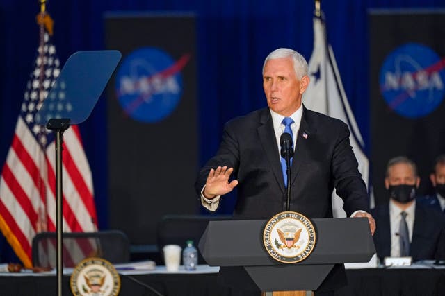 <p>Vice President Mike Pence, pictured in Florida on Wednesday, was campaigning for GOP Senate candidates in Georgia on Thursday.</p>