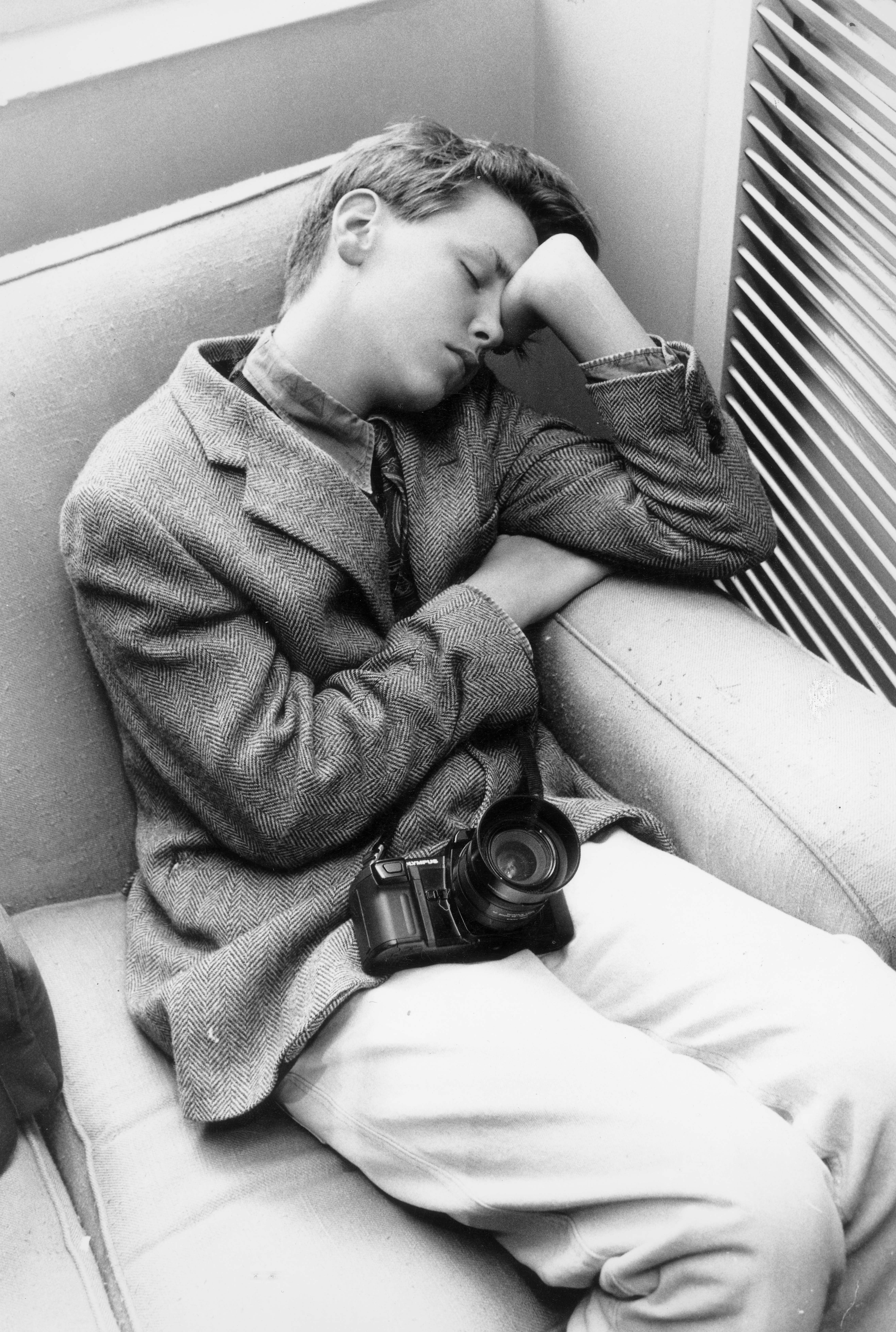 James Murdoch catches up on some sleep while on work experience in 1987