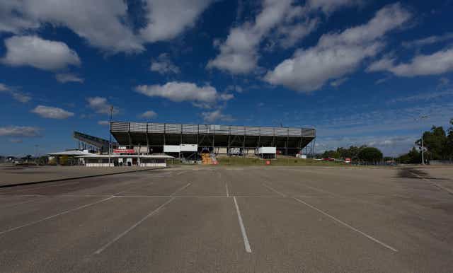 A general view of the  northern grandstand and carpark is seen at 1300 Smiles Stadium on June 12, 2016 in Townsville, Australia.