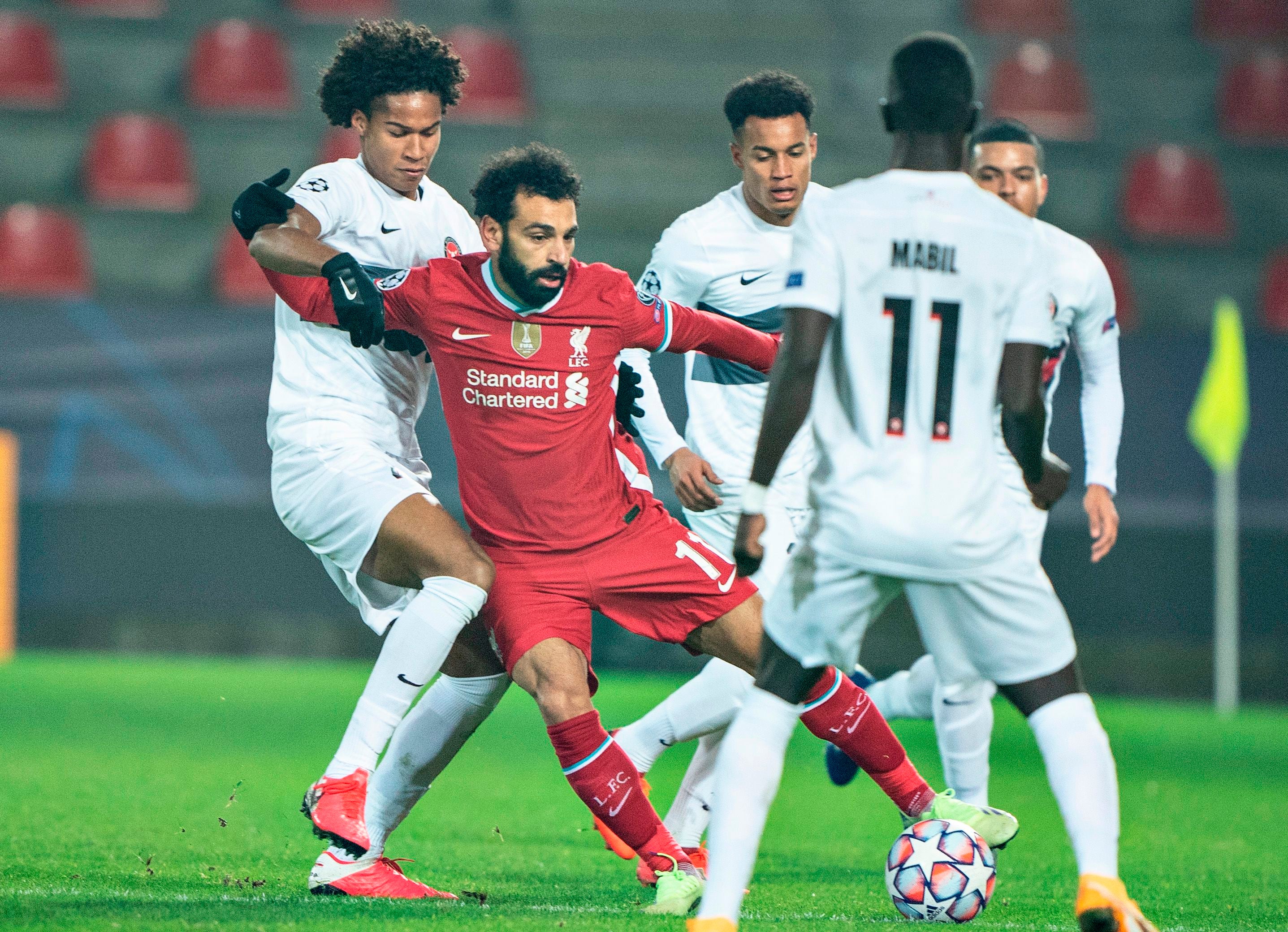 Mohamed Salah played the duration of Liverpool’s 1-1 draw with FC Midtjylland