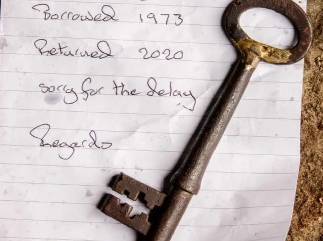 The key was returned with an anonymous note