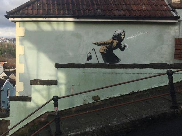 <p>The new Banksy artwork in Bristol</p>