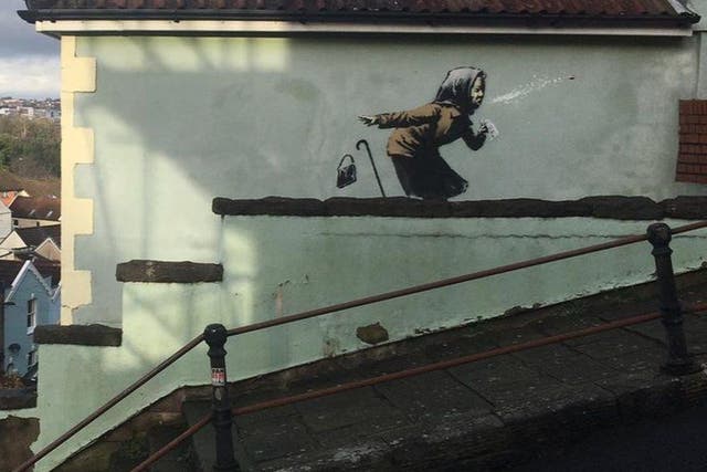 <p>The new Banksy artwork in Bristol</p>
