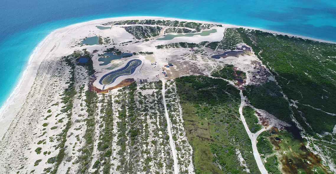 <p>Palmetto Point, pictured in October 2020, where Barbuda Ocean Club is under construction </p>