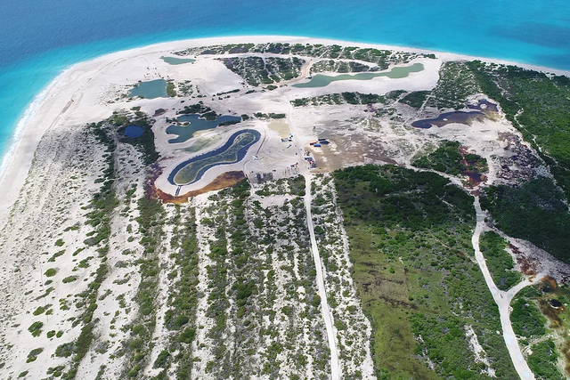 <p>Palmetto Point, pictured in October 2020, where Barbuda Ocean Club is under construction </p>