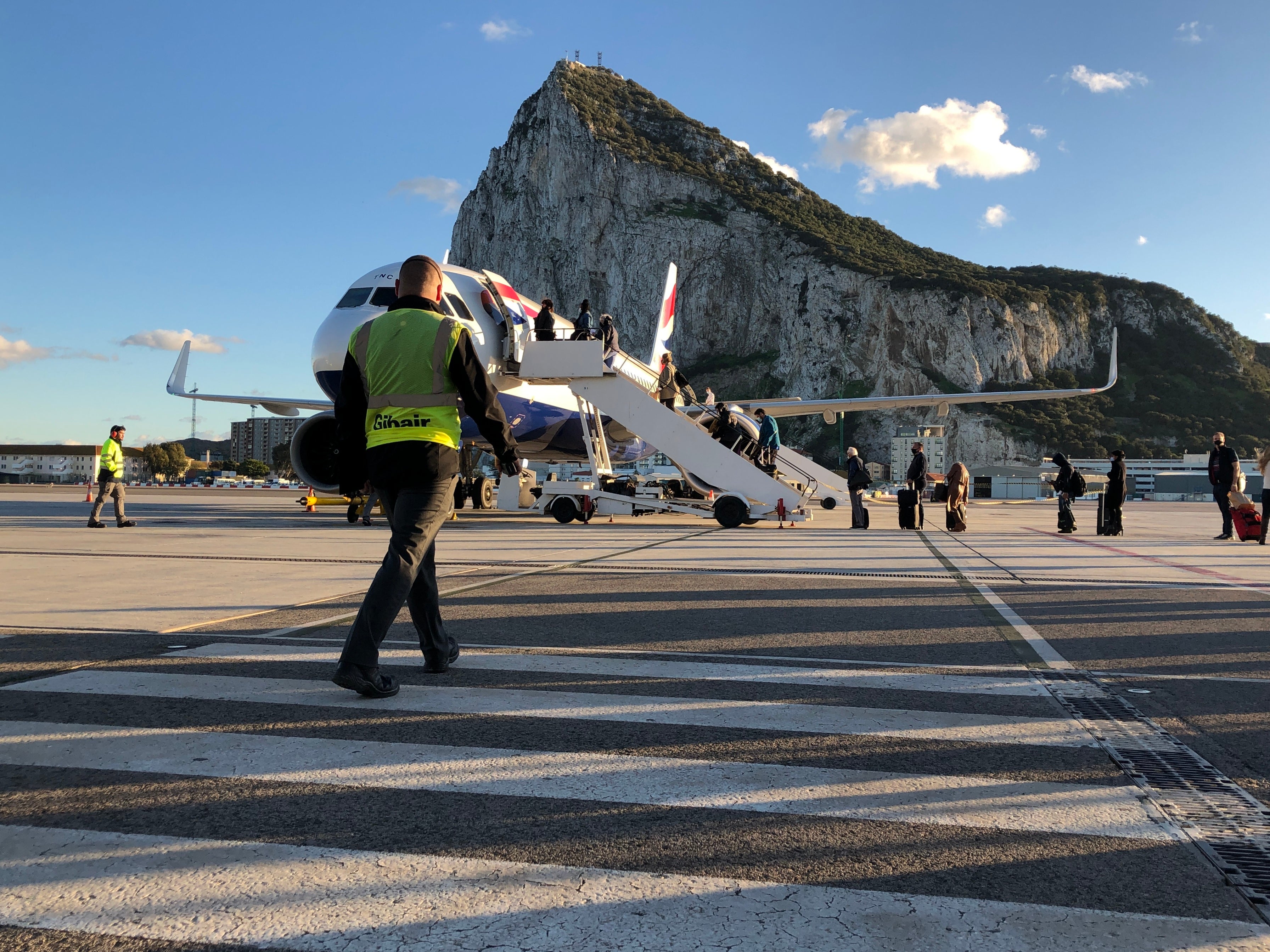 Rock star: a British Airways Airbus A320 departing from Gibraltar for London Heathrow