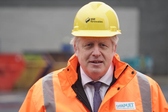 <p>Hard hat for a hard head: The people will understand, won’t they? Good old Boris. He did his best. It’s all the EU’s fault</p>