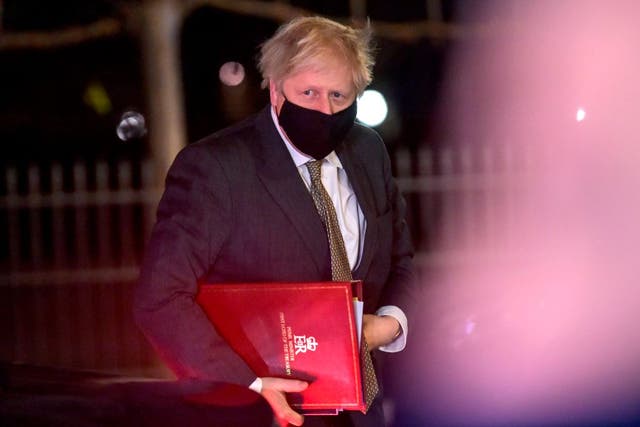 <p>Boris Johnson arrives at the official residence of the British ambassador in Brussels</p>