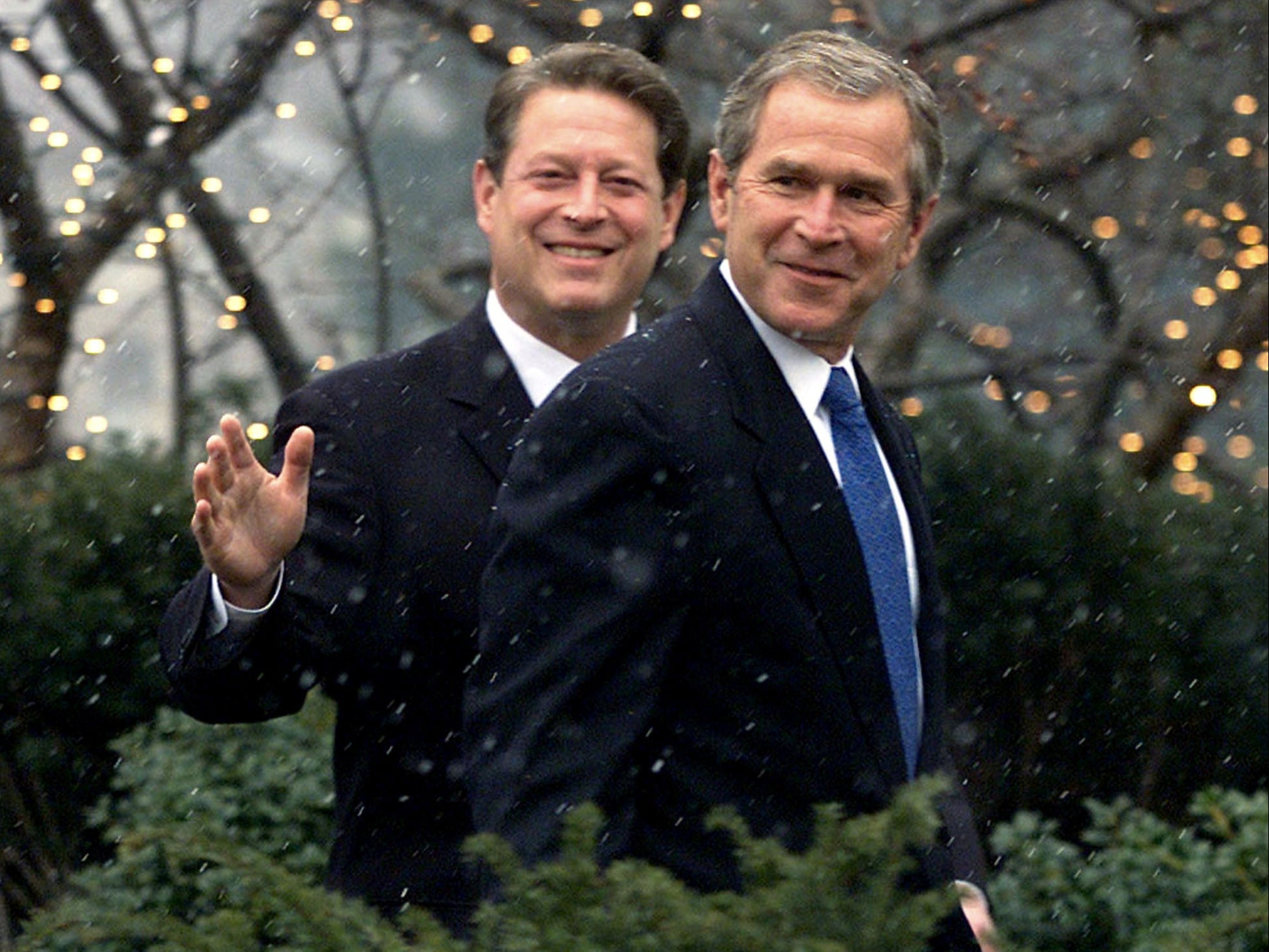 Al Gore and George W Bush, December 2000