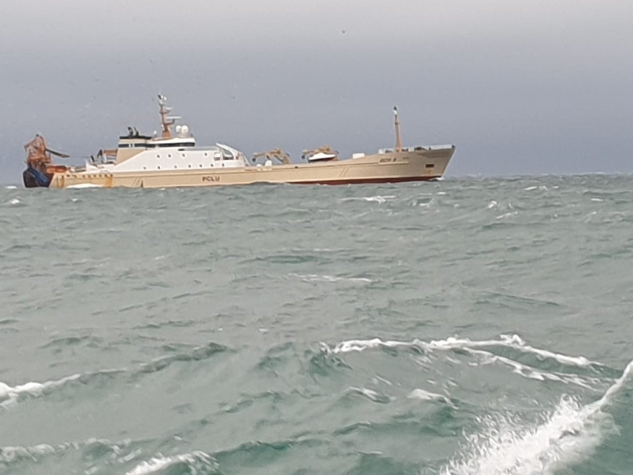 The Alida, off Newhaven, one of the vessels with giant, mile-long nets