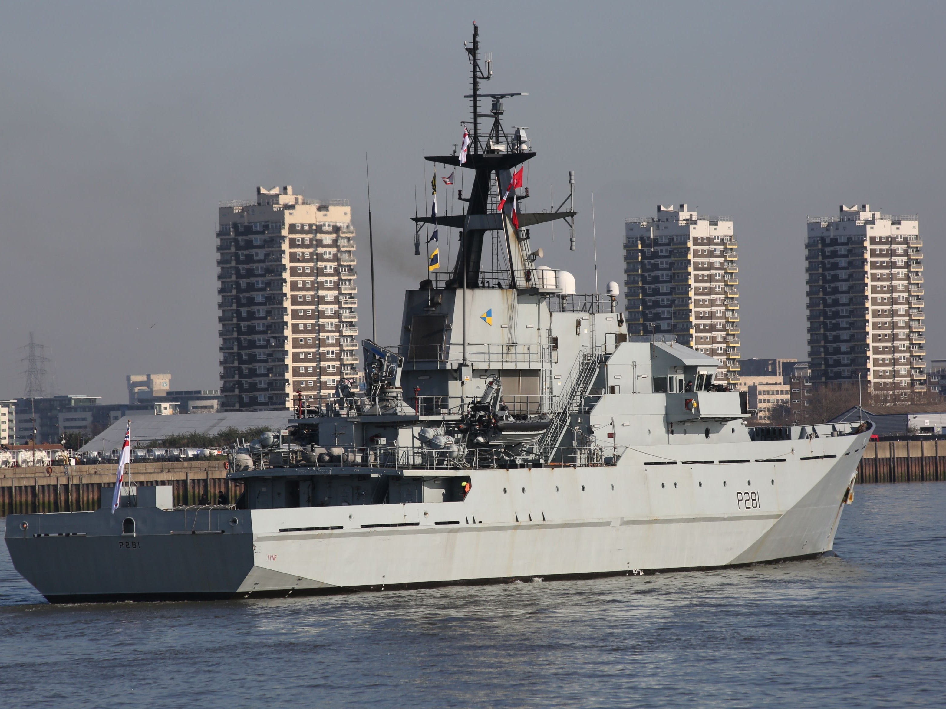 The HMS Tyne is one of four Navy vessels that could be used to patrol British waters in the event of a no-deal Brexit.