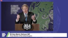 Live: Boris Johnson urges UK to become ‘Saudi Arabia of wind power’