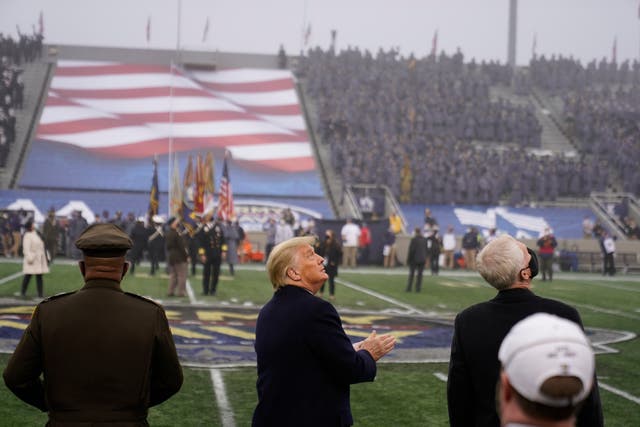 Donald Trump attends Army-Navy football game