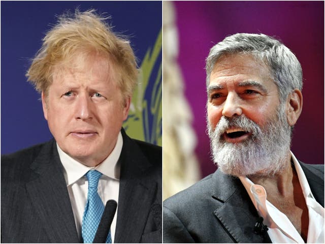 Boris Johnson y George Clooney