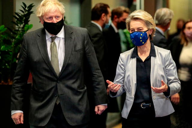 <p>Boris Johnson and European Commission president Ursula von der Leyen</p>