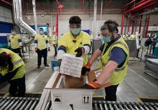 Pfizer Covid vaccine trucks leave Michigan factory