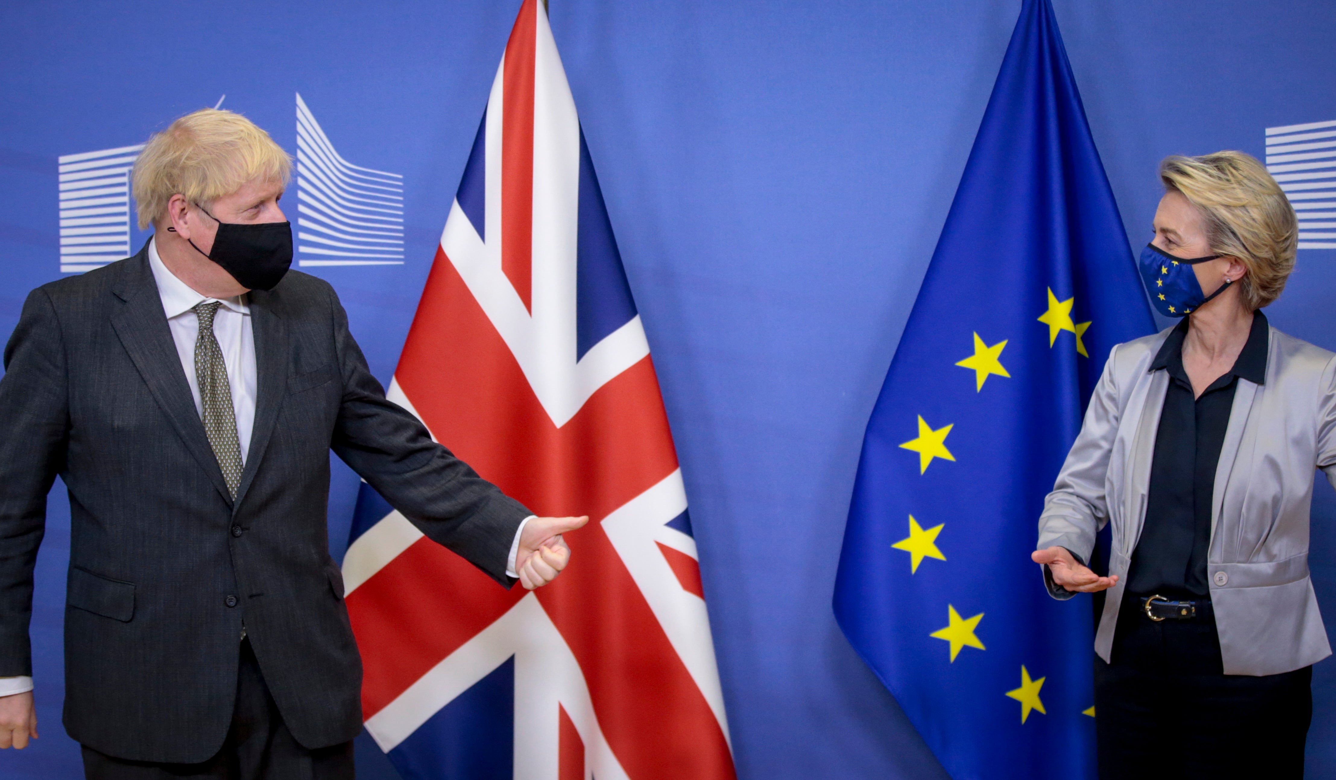 Boris Johnson meets European Commission president Ursula von der Leyen for Brexit talks in Brussels