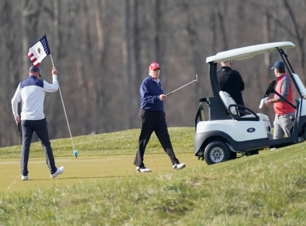 Donald Trump golfs in Virginia despite surging Covid numbers