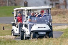 Trump golfs as US Covid deaths pass 298,00 – follow live