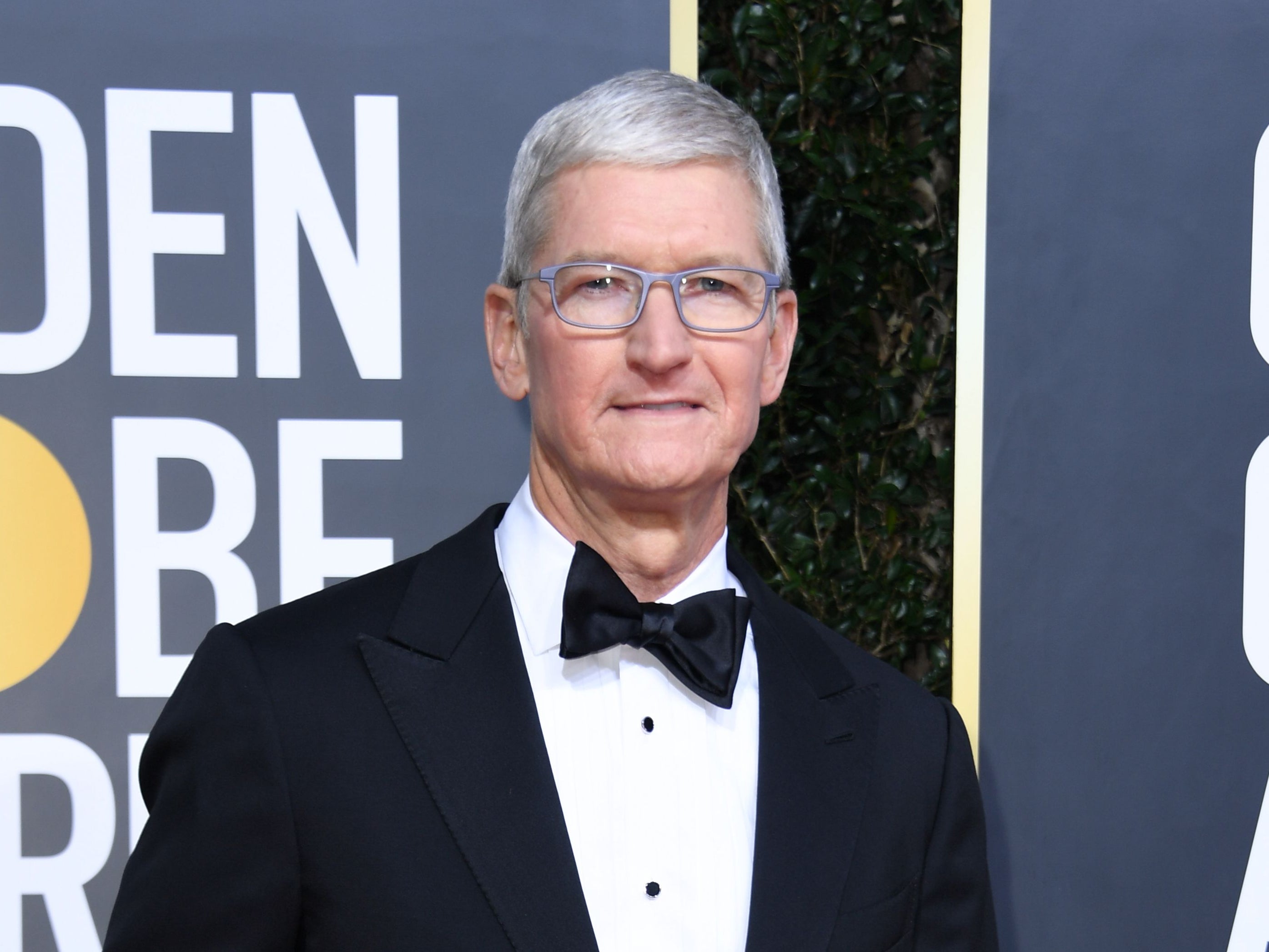 Tim Cook arrives for the 77th annual Golden Globe Awards on 5 January 2020 in Beverly Hills, California
