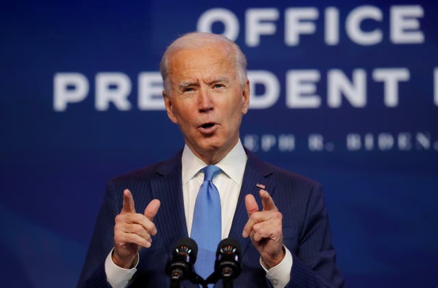 <p>US President-elect Joe Biden announces members of his administration in Wilmington, Delaware own Friday. He won the Electoral College vote three days later.</p>