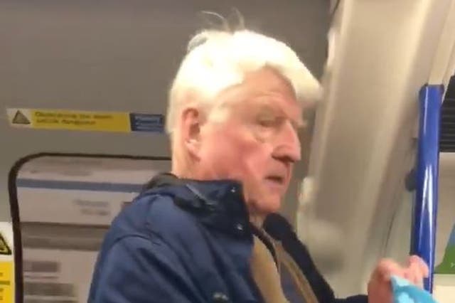 Stanley Johnson was pictured without a mask on the Victoria line on Monday
